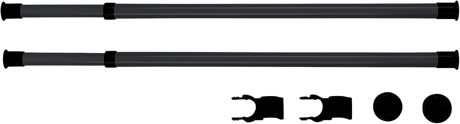 WENKO Hercules Kledingstangen - Set van 2 - 75 tot 120 cm - Zwart