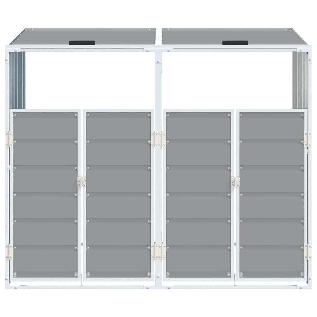 vidaXL Containerberging voor 2 containers 144x81x113 cm staal grijs