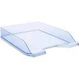 DONAU Brievenbak standaard transparant blauw / 6 stuks - A4 / brievenmand moderne en stapelbare plank/transparant glashelder/bureaublad/polystyreen