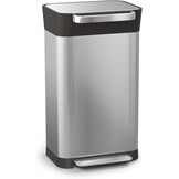 Joseph Joseph Titan Vuilnisemmer Keukenafvalemmer met Geurfilter, Inhoud tot 90L na comprimeren, Roestvrij Staal, 30L
