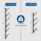 DEYOFA Skateboard Wandrek - 4 Lagen - Zwart - Ruimtebesparend Wandmontage Systeem