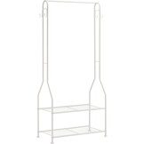 Amazon Basics Kledingrek op wielen, chroom, 91,5-145 x 42 x 134-161 cm