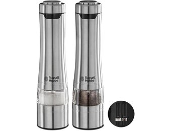 Russell Hobbs Elektrische Peper- en Zoutmolen Set - Geborsteld RVS - 2 stuks