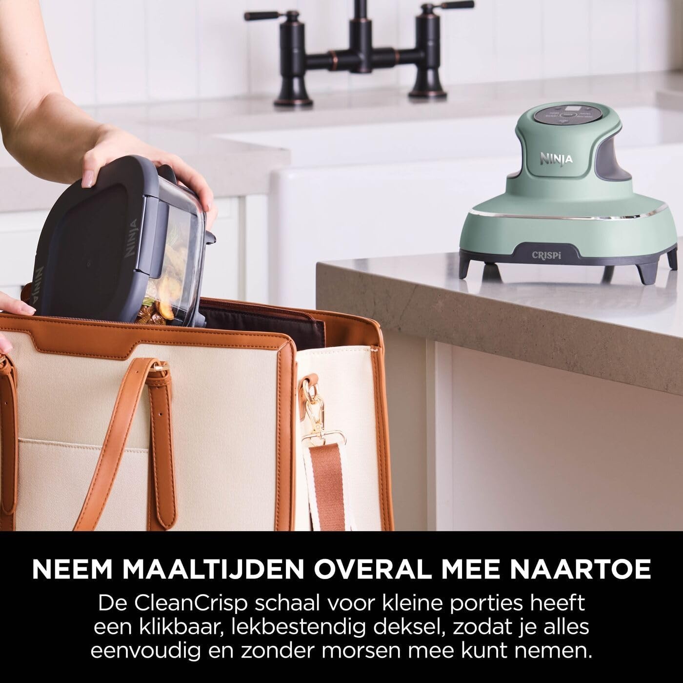 Ninja CRISPi Draagbare Airfryer, 3,8 L, 4-in-1: Airfry, Braden, Warmhouden