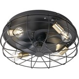 Matzwarte Plafondventilator met Lamp Ø 48 cm - 34% Korting