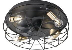 Matzwarte Plafondventilator met Lamp Ø 48 cm - 34% Korting