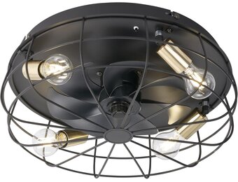 Matzwarte Plafondventilator met Lamp Ø 48 cm - 34% Korting