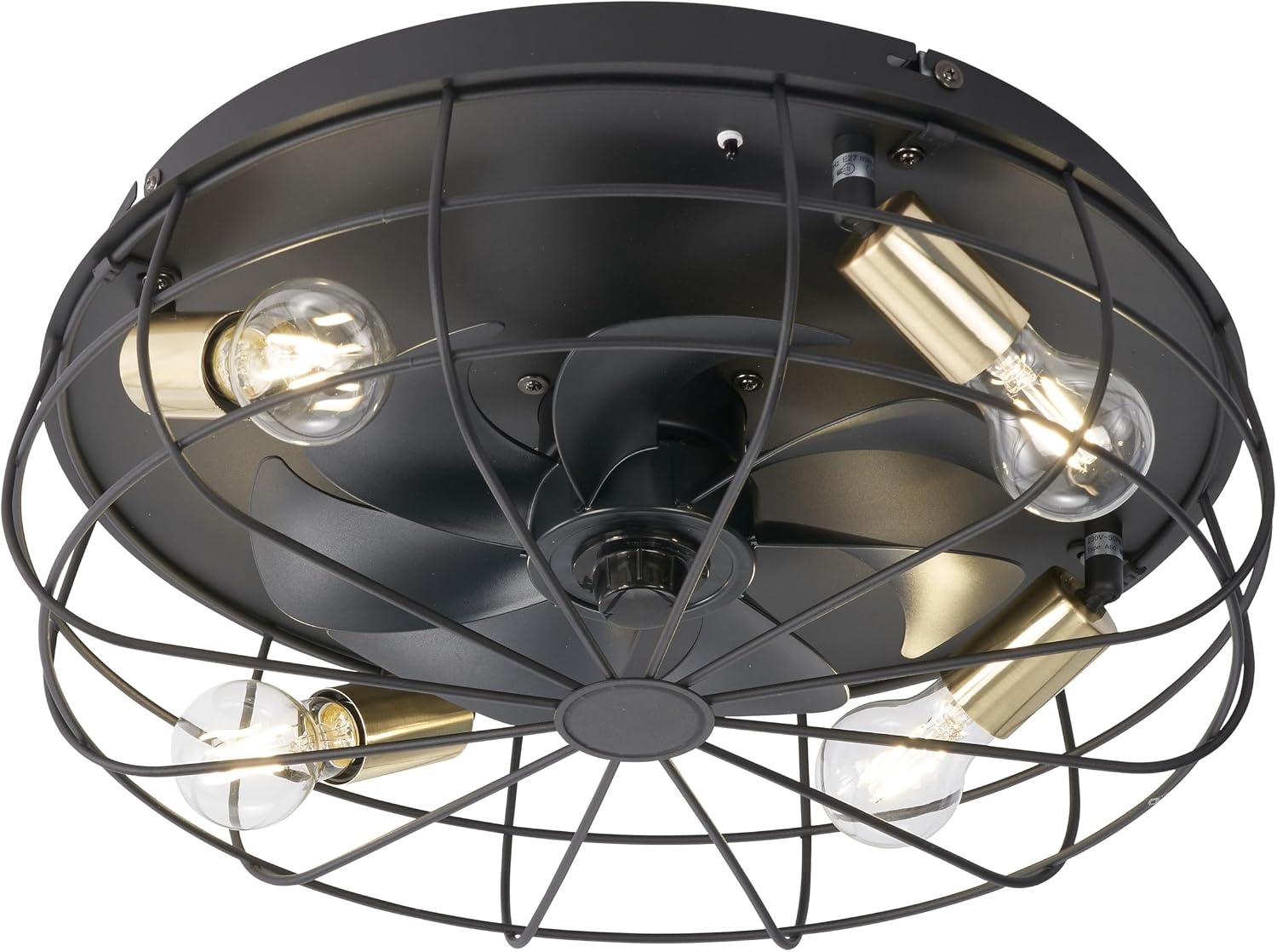 Matzwarte Plafondventilator met Lamp Ø 48 cm - 34% Korting
