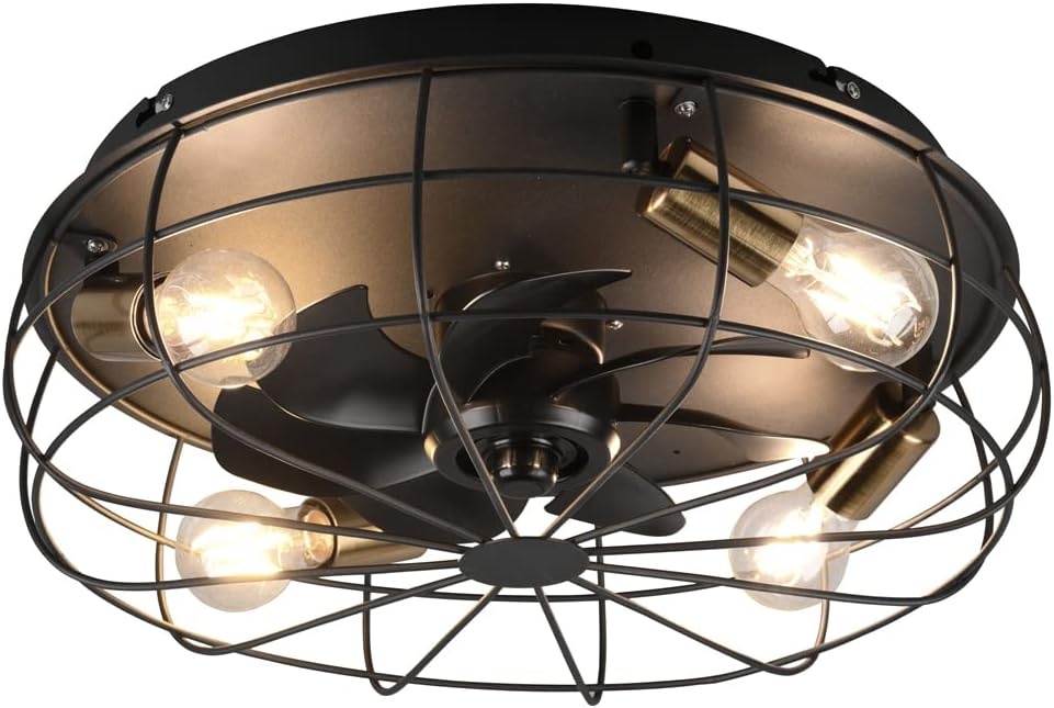 Matzwarte Plafondventilator met Lamp Ø 48 cm - 34% Korting