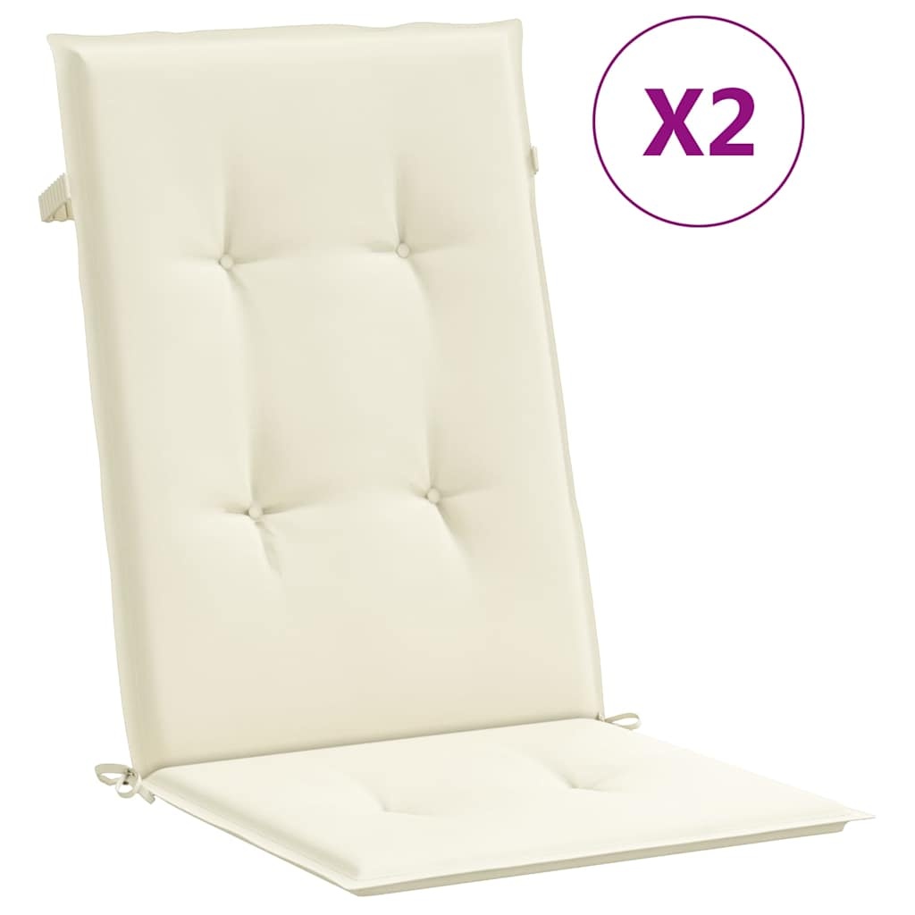 vidaXL Tuinstoelkussens Hoge Rug 6 st Crème 33% Korting