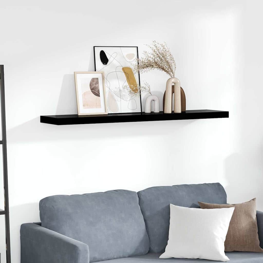 Zwevende Wandschap Hoogglans Zwart 120 cm - 33% Korting!