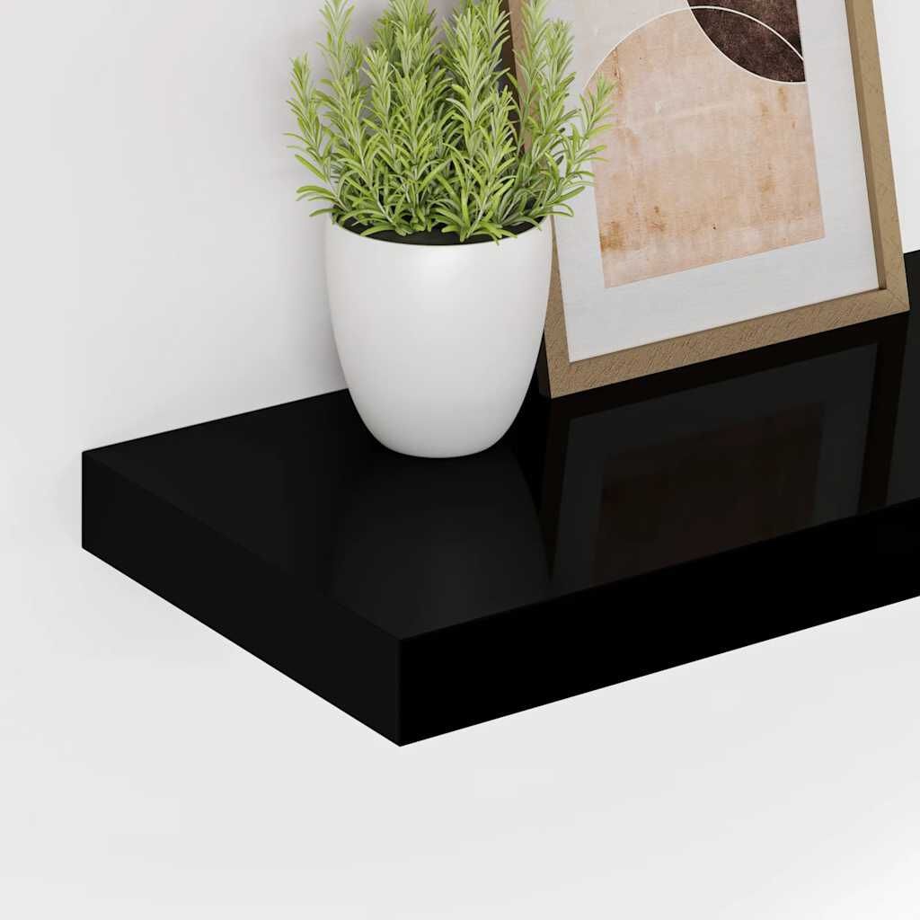 Zwevende Wandschap Hoogglans Zwart 120 cm - 33% Korting!