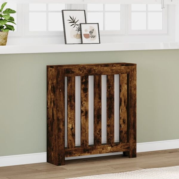 Radiatorombouw van bewerkt hout - Gerookt eiken (78x20x82 cm) - 33% korting