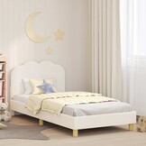 Kinderbed Crème 90x200cm met Opberg Hoofdbord - 34% Korting