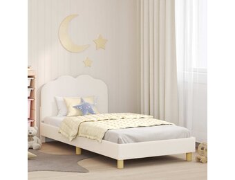 Kinderbed Crème 90x200cm met Opberg Hoofdbord - 34% Korting