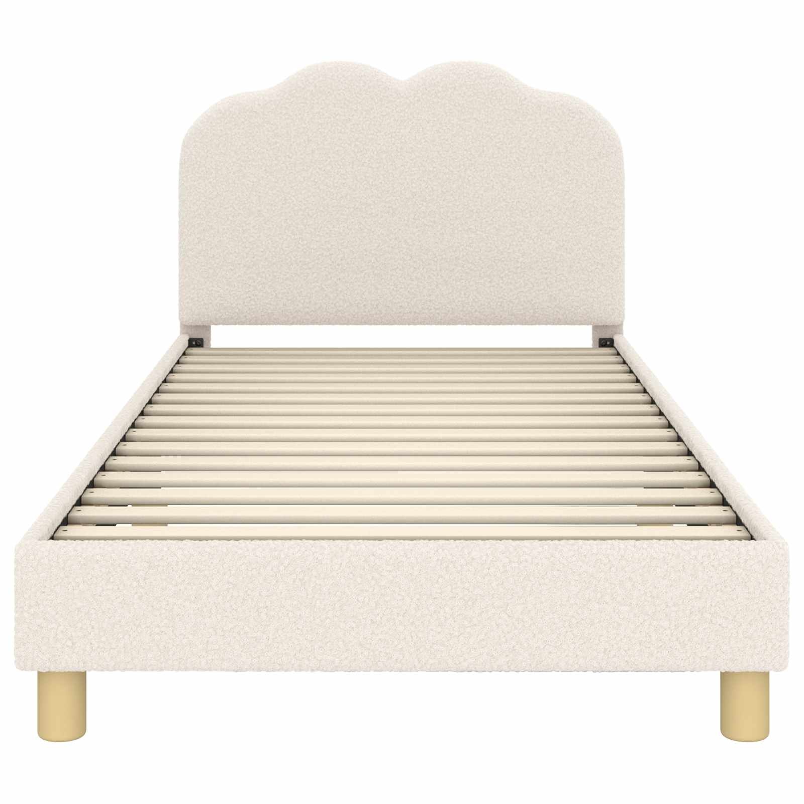 Kinderbed Crème 90x200cm met Opberg Hoofdbord - 34% Korting
