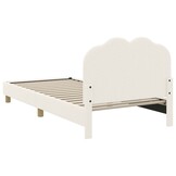 Kinderbed Crème 90x200cm met Opberg Hoofdbord - 34% Korting