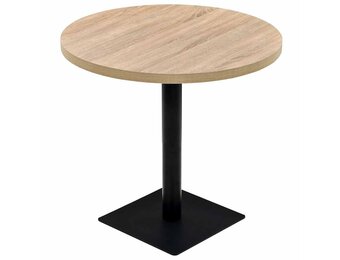 Bistrotafel Rond MDF & Staal Eikenkleur 80x75 cm - 35% Korting!