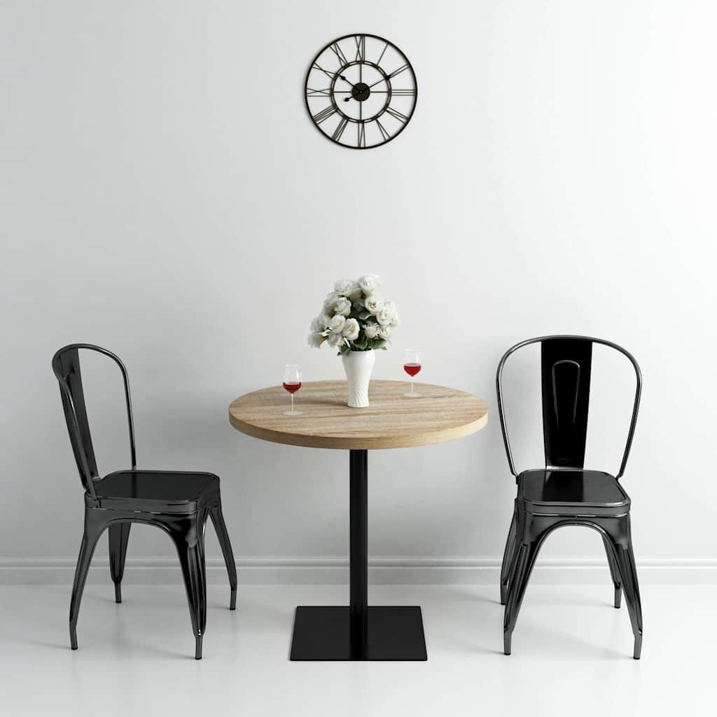 Bistrotafel Rond MDF & Staal Eikenkleur 80x75 cm - 35% Korting!