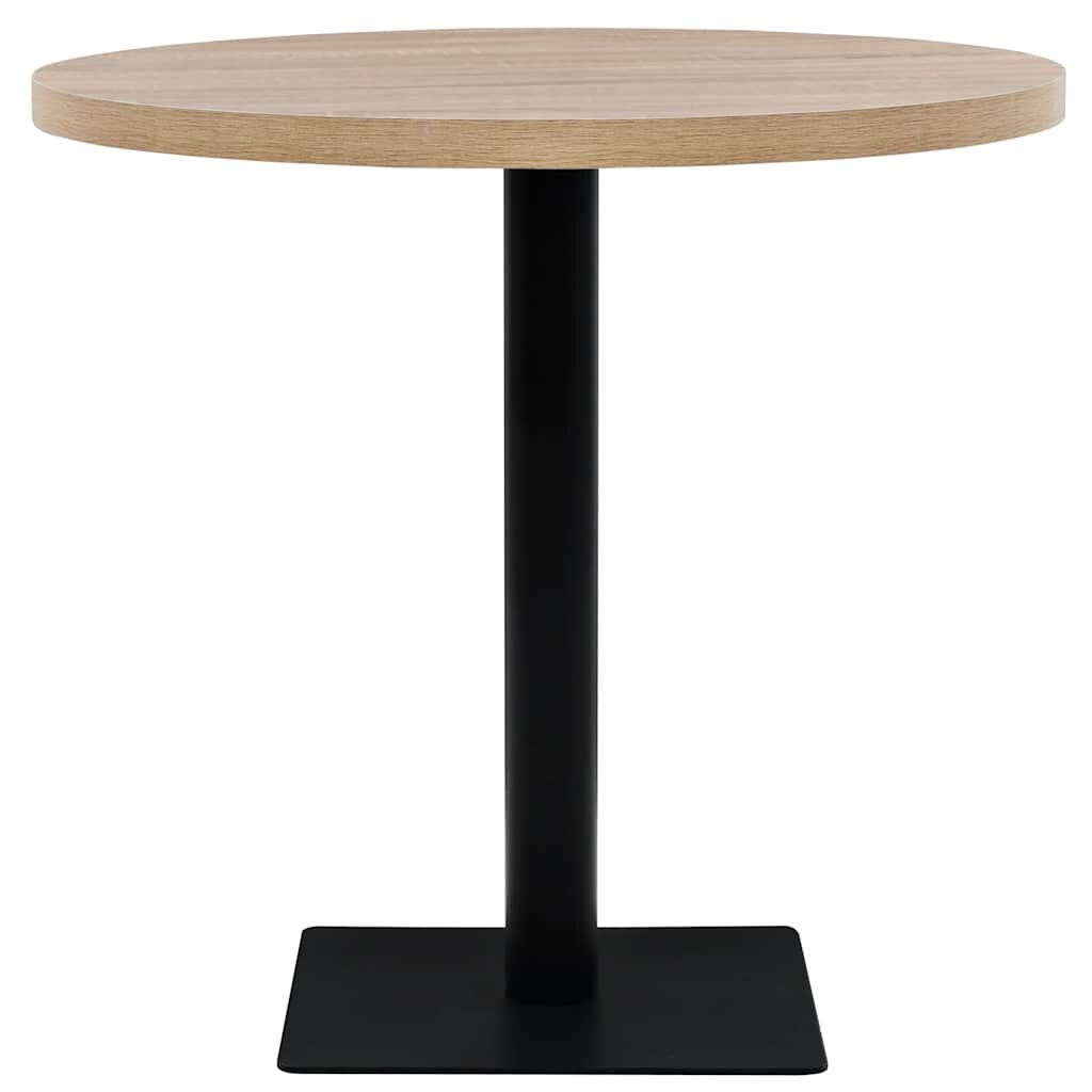Bistrotafel Rond MDF & Staal Eikenkleur 80x75 cm - 35% Korting!