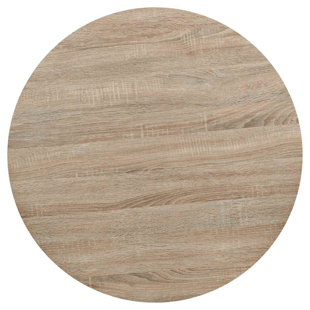 Bistrotafel Rond MDF & Staal Eikenkleur 80x75 cm - 35% Korting!