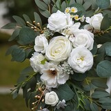 Kunstbloemenguirlande Wit 2-Delig - Pioenrozen & Rozen - 32% Korting