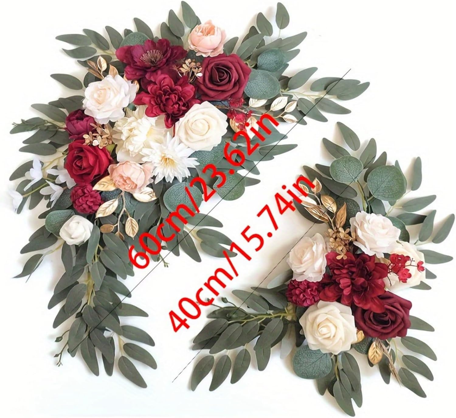 Kunstbloemenguirlande Wit 2-Delig - Pioenrozen & Rozen - 32% Korting