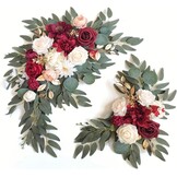 Kunstbloemenguirlande Wit 2-Delig - Pioenrozen & Rozen - 32% Korting