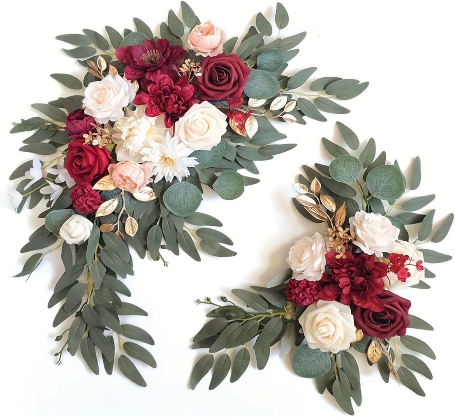Kunstbloemenguirlande Wit 2-Delig - Pioenrozen & Rozen - 32% Korting