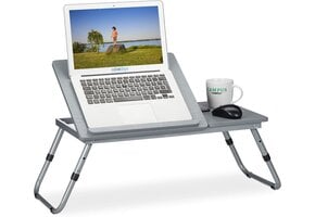 Inklapbare Laptoptafel met 4 Kantelstanden & 2 Hoogtes - Grijs (33% Korting)