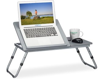 Inklapbare Laptoptafel met 4 Kantelstanden & 2 Hoogtes - Grijs (33% Korting)