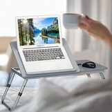 Inklapbare Laptoptafel met 4 Kantelstanden & 2 Hoogtes - Grijs (33% Korting)