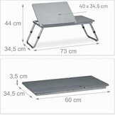 Inklapbare Laptoptafel met 4 Kantelstanden & 2 Hoogtes - Grijs (33% Korting)