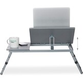 Inklapbare Laptoptafel met 4 Kantelstanden & 2 Hoogtes - Grijs (33% Korting)
