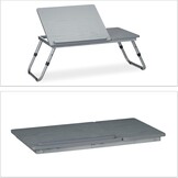 Inklapbare Laptoptafel met 4 Kantelstanden & 2 Hoogtes - Grijs (33% Korting)