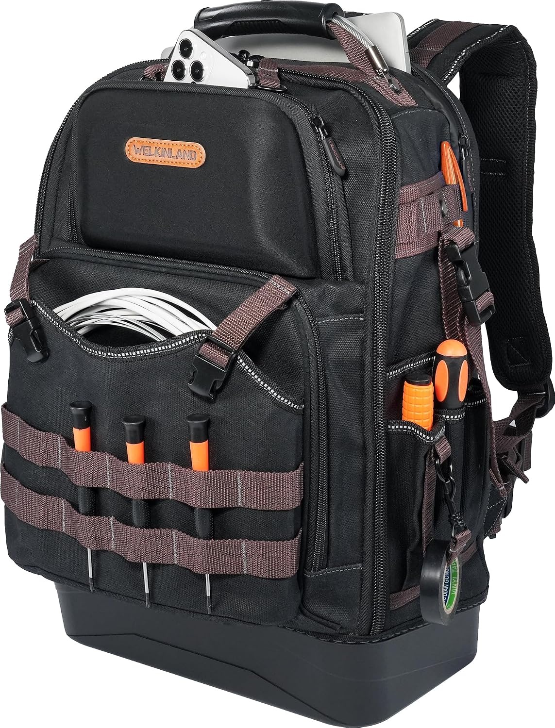Gereedschapsrugzak 45L, 76 Vakken, Laptopvak, Waxed Canvas - 35% Korting