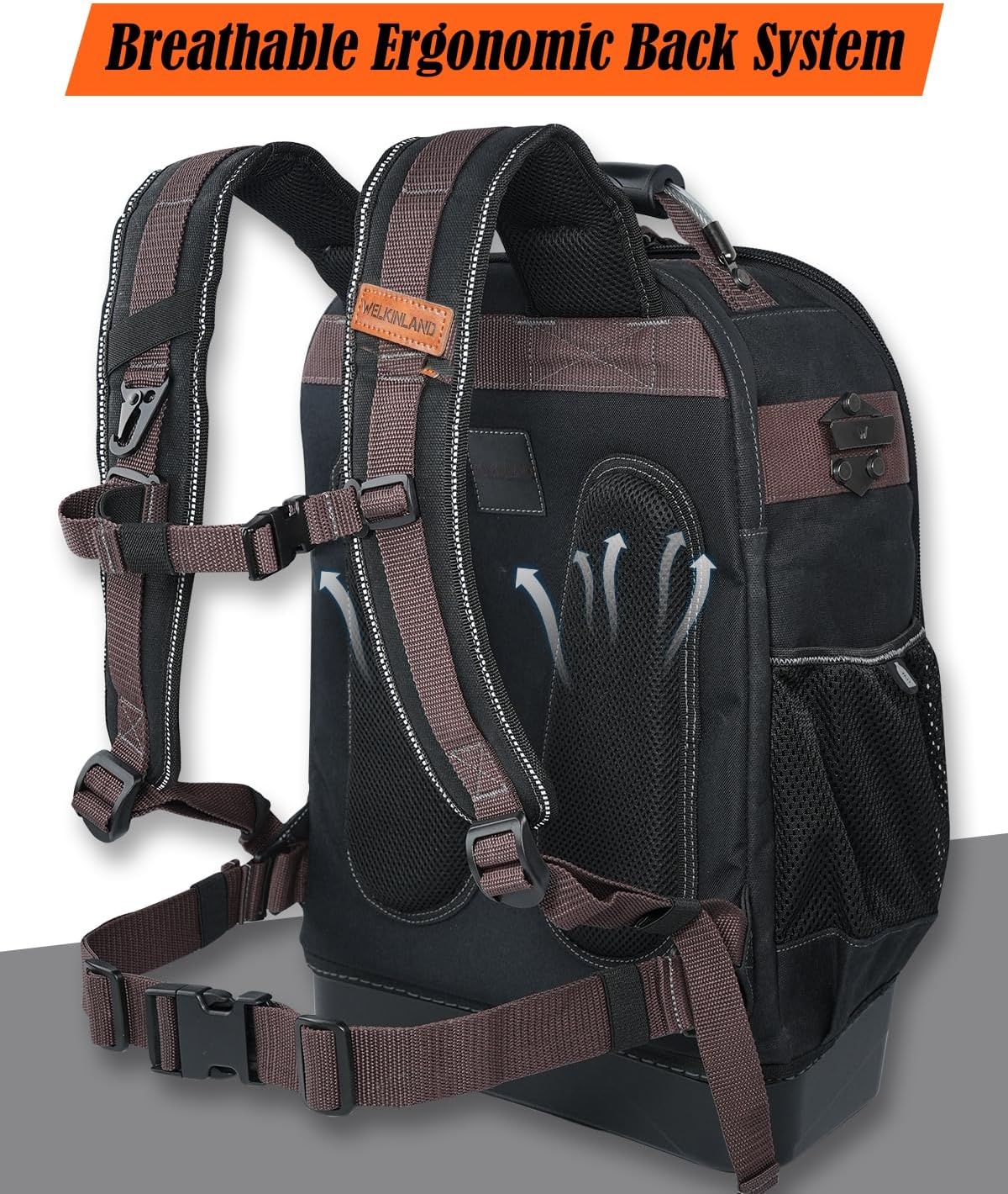 Gereedschapsrugzak 45L, 76 Vakken, Laptopvak, Waxed Canvas - 35% Korting