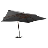 Zweefparasol 400x300cm Antraciet met Houten Paal - 54% Korting!