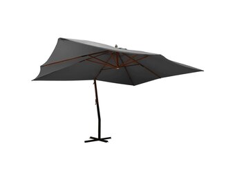 Zweefparasol 400x300cm Antraciet met Houten Paal - 54% Korting!