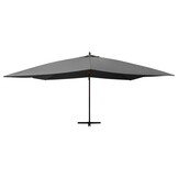 Zweefparasol 400x300cm Antraciet met Houten Paal - 54% Korting!