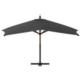 Zweefparasol 400x300cm Antraciet met Houten Paal - 54% Korting!