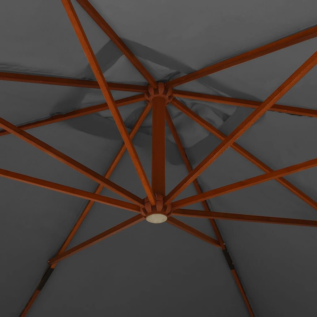 Zweefparasol 400x300cm Antraciet met Houten Paal - 54% Korting!