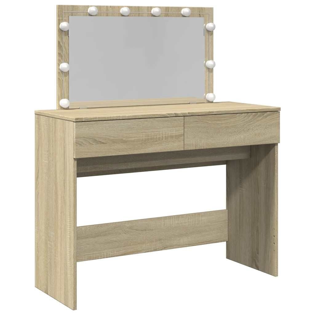 Kaptafel met LED-verlichting, 100x40x120 cm, Sonoma Eiken (34% Korting)
