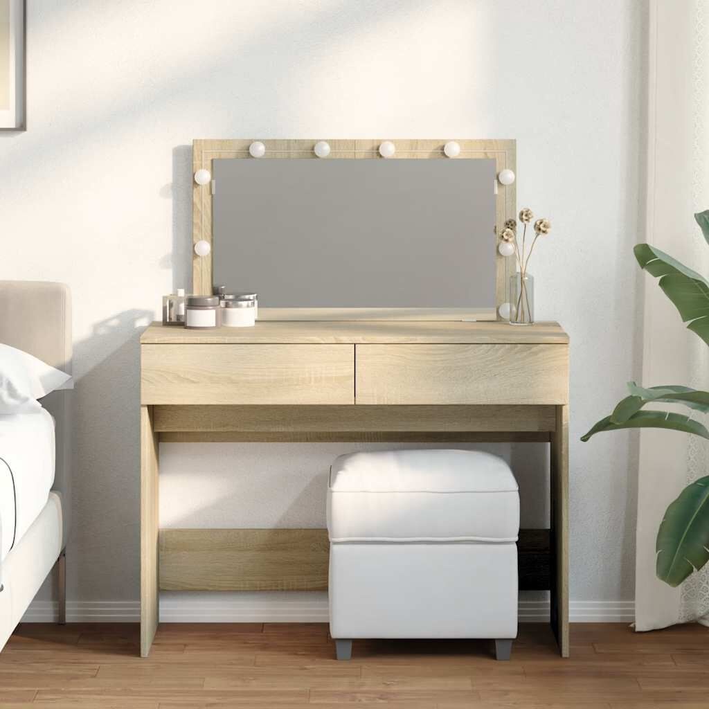 Kaptafel met LED-verlichting, 100x40x120 cm, Sonoma Eiken (34% Korting)