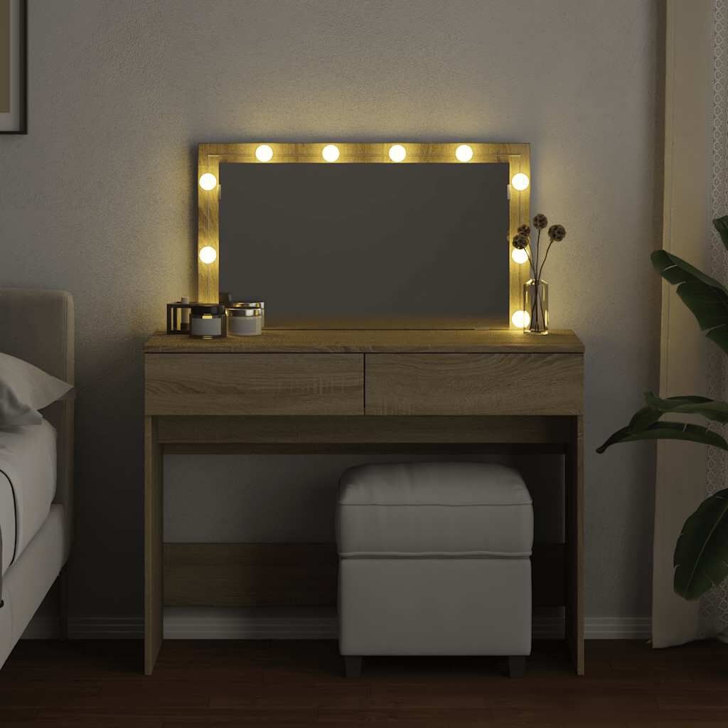 Kaptafel met LED-verlichting, 100x40x120 cm, Sonoma Eiken (34% Korting)