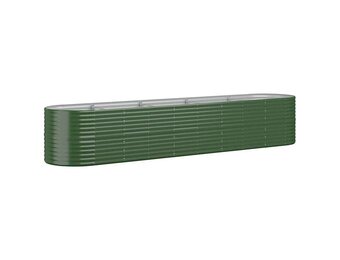 Plantenbak 368x80x68 cm Groen Staal - 34% Korting!