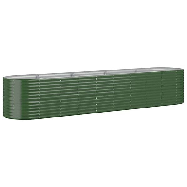 Plantenbak 368x80x68 cm Groen Staal - 34% Korting!
