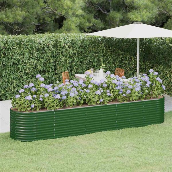 Plantenbak 368x80x68 cm Groen Staal - 34% Korting!