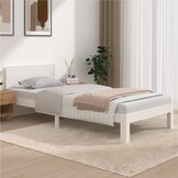 Massief Grenen Bedframe Wit 90x200 cm - 34% Korting