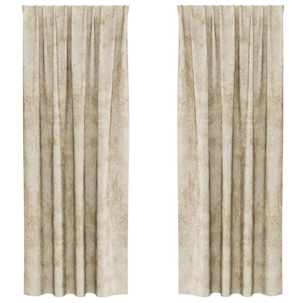 VidaXL Verduisteringsgordijnen Crème 260 x 140 cm Fluweel - 33% Korting